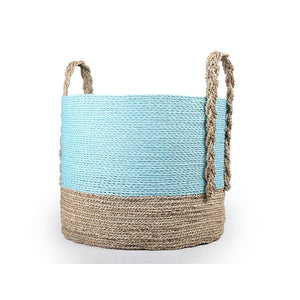 Atlas Grove Baskets Set of 2 - Handcrafted Natural Seagrass Storage Bins for Coastal Home Decor AC11354-01S