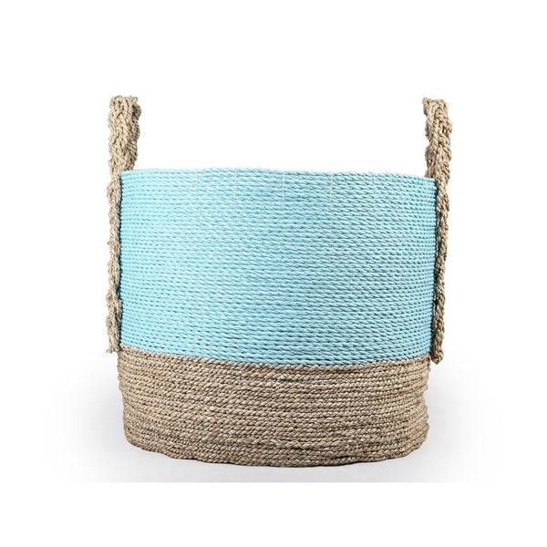 Atlas Grove Baskets Set of 2 - Handcrafted Natural Seagrass Storage Bins for Coastal Home Decor AC11354-01S