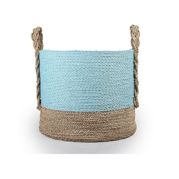 Atlas Grove Baskets Set of 2 - Handcrafted Natural Seagrass Storage Bins for Coastal Home Decor AC11354-01S