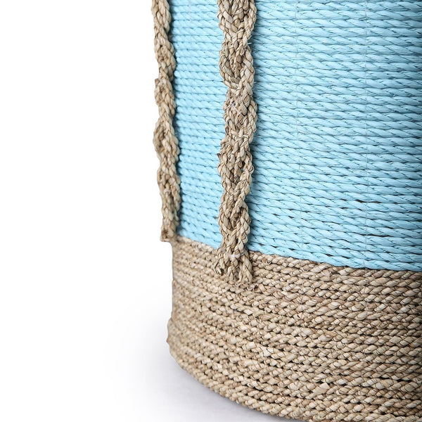 Atlas Grove Baskets Set of 2 - Handcrafted Natural Seagrass Storage Bins for Coastal Home Decor AC11354-01S