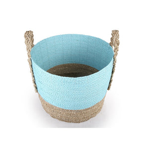Atlas Grove Baskets Set of 2 - Handcrafted Natural Seagrass Storage Bins for Coastal Home Decor AC11354-01S