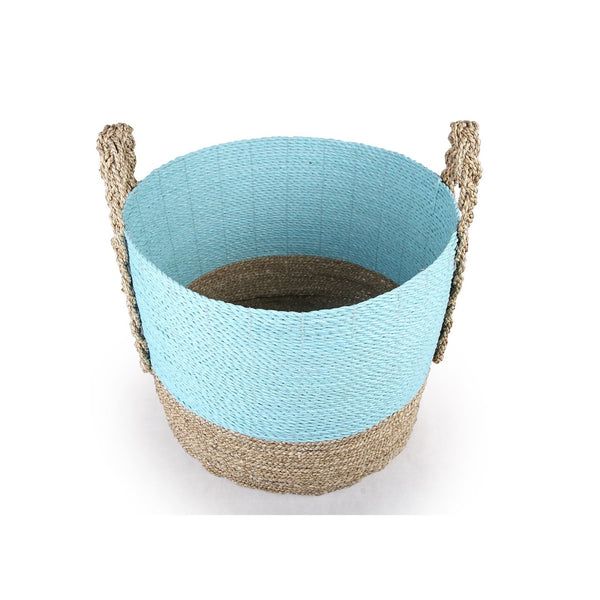 Atlas Grove Baskets Set of 2 - Handcrafted Natural Seagrass Storage Bins for Coastal Home Decor AC11354-01S