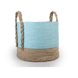 Atlas Grove Baskets Set of 2 - Handcrafted Natural Seagrass Storage Bins for Coastal Home Decor AC11354-01S
