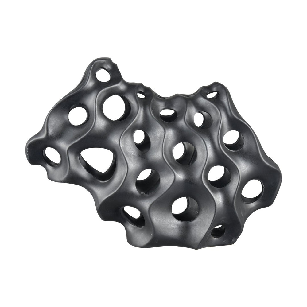 Atlas Gwin Sculpture: Abstract Gunmetal Gray Earthenware Art Piece for Modern Home Decor & Focal Point AC11355-01