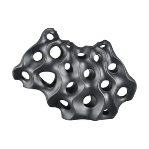 Atlas Gwin Sculpture: Abstract Gunmetal Gray Earthenware Art Piece for Modern Home Decor & Focal Point AC11355-01