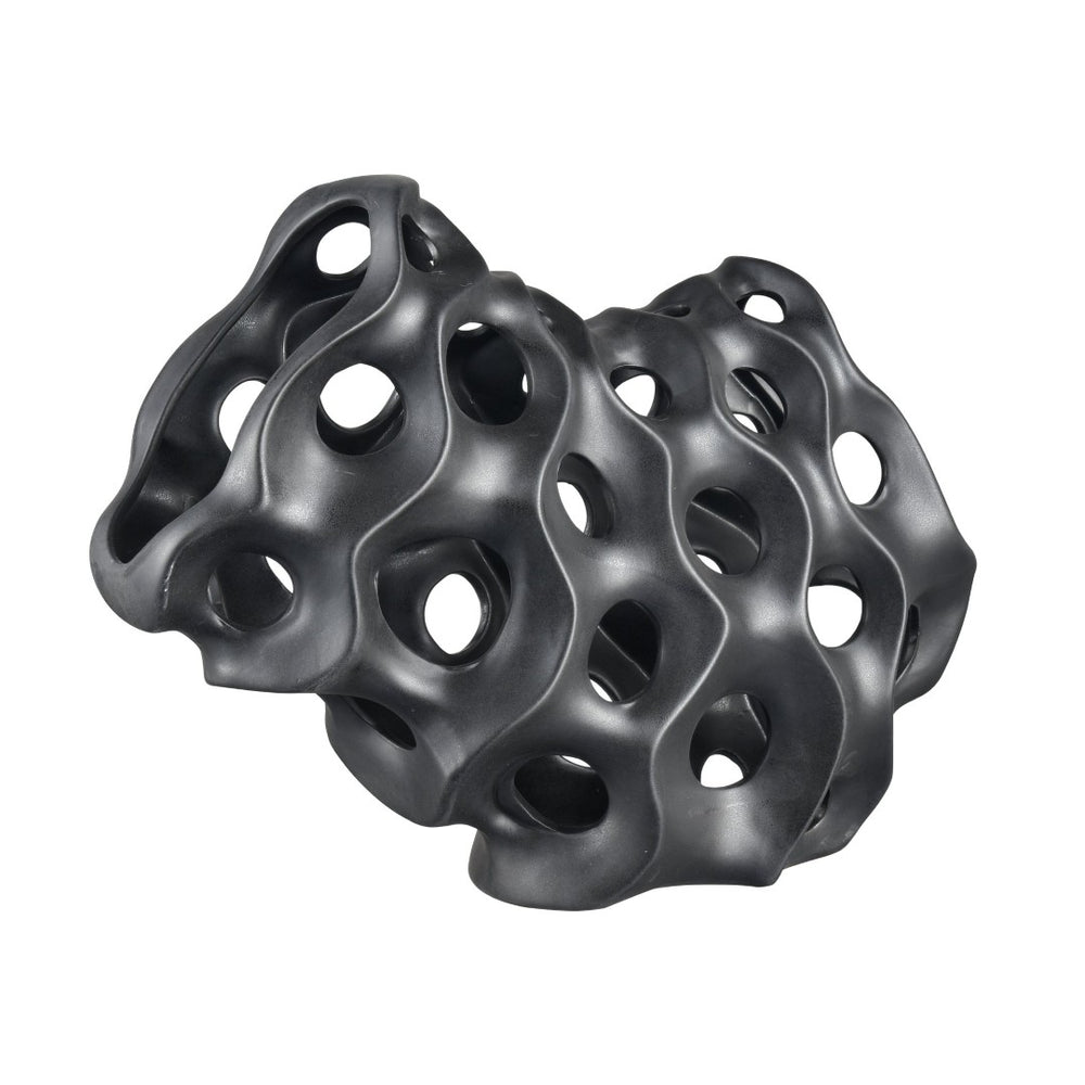 Atlas Gwin Sculpture: Abstract Gunmetal Gray Earthenware Art Piece for Modern Home Decor & Focal Point AC11355-01