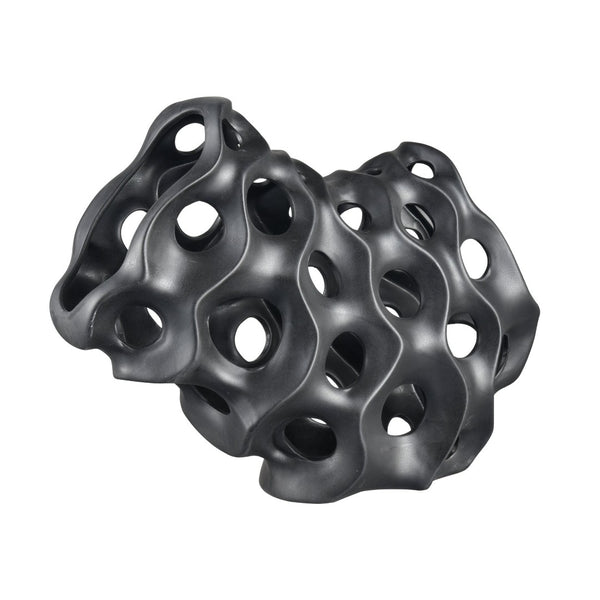 Atlas Gwin Sculpture: Abstract Gunmetal Gray Earthenware Art Piece for Modern Home Decor & Focal Point AC11355-01