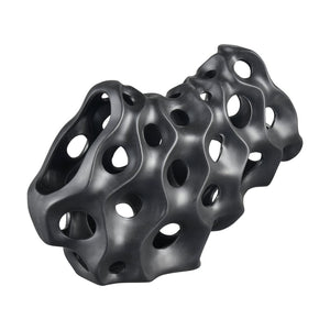 Atlas Gwin Sculpture: Abstract Gunmetal Gray Earthenware Art Piece for Modern Home Decor & Focal Point AC11355-01