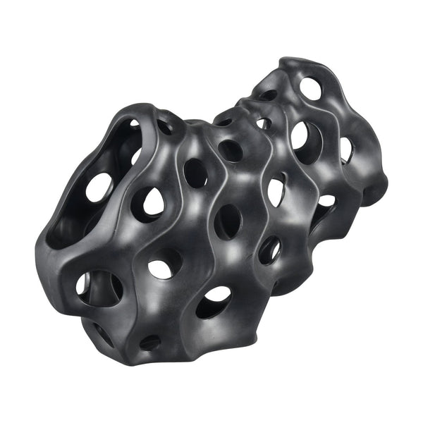 Atlas Gwin Sculpture: Abstract Gunmetal Gray Earthenware Art Piece for Modern Home Decor & Focal Point AC11355-01