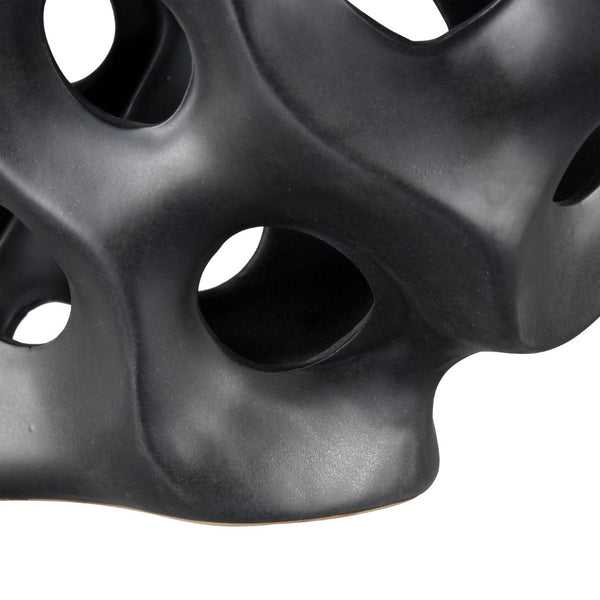 Atlas Gwin Sculpture: Abstract Gunmetal Gray Earthenware Art Piece for Modern Home Decor & Focal Point AC11355-01