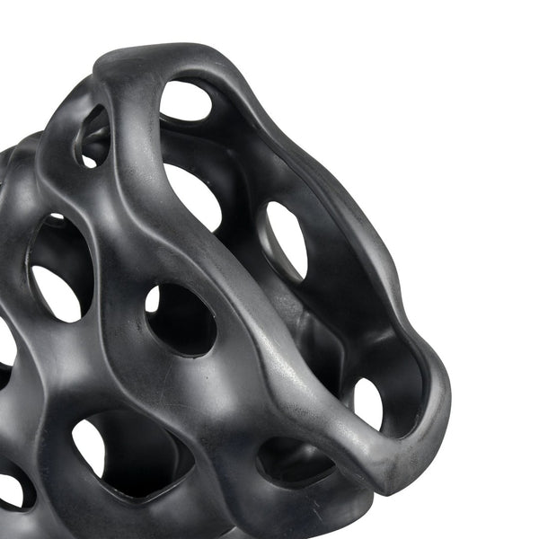 Atlas Gwin Sculpture: Abstract Gunmetal Gray Earthenware Art Piece for Modern Home Decor & Focal Point AC11355-01