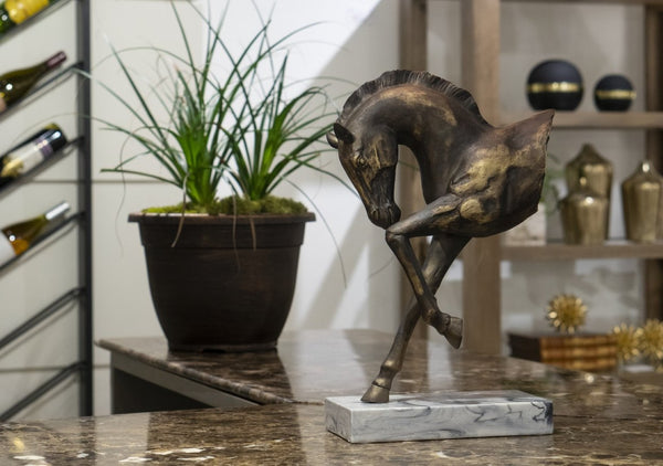 Atlas Hadley Horse Sculpture - Elegant Bronze Accented Decor for Living Spaces, Entryways & Offices AC11356-01