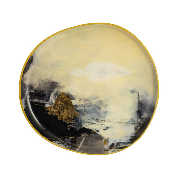 Atlas Haley Tray Set of 3 – Elegant Metal Trays in Satin Brass Finish for Stylish Tabletop Décor and Serving AC11357-01S
