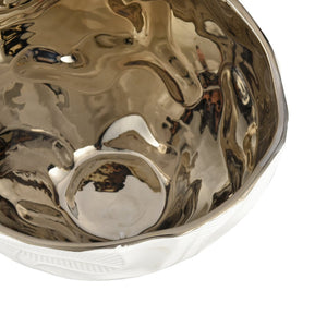 Atlas Halford Bowl - Elegant Earthenware Accent with Matte White Exterior and Glossy Interior Finish Gold AC11358-01