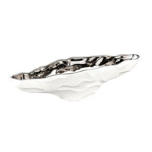Atlas Halford Bowl - Elegant Earthenware Accent with Matte White Exterior and Glossy Interior Finish Large AC11359-01
