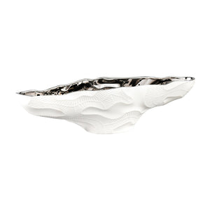 Atlas Halford Bowl - Elegant Earthenware Accent with Matte White Exterior and Glossy Interior Finish Large AC11359-01