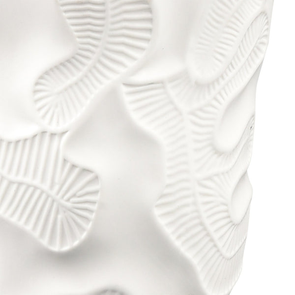Atlas Halford Decorative Earthenware Vase - Matte White & Glazed Silver, Tall Tapered Centerpiece, 18.25” AC11360-01