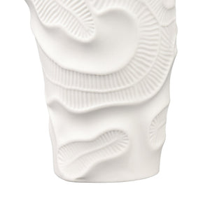Atlas Halford Decorative Earthenware Vase - Matte White & Glazed Silver, Tall Tapered Centerpiece, 18.25” AC11360-01