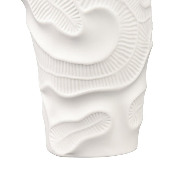 Atlas Halford Decorative Earthenware Vase - Matte White & Glazed Silver, Tall Tapered Centerpiece, 18.25” AC11360-01
