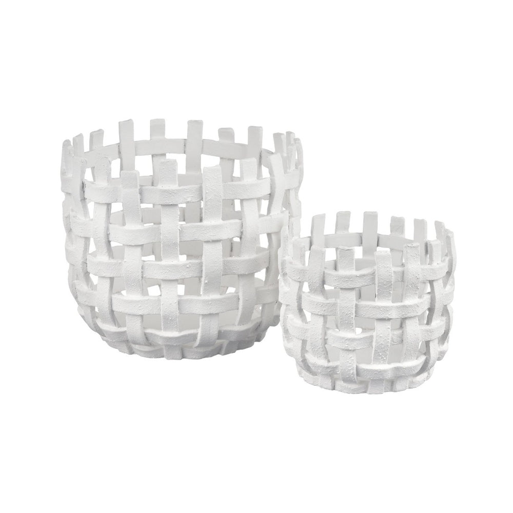 Atlas Haney Candleholder - Coastal Charm with Open Weave Design for Pillars, LED, or Decorative Accents Small AC11361-01