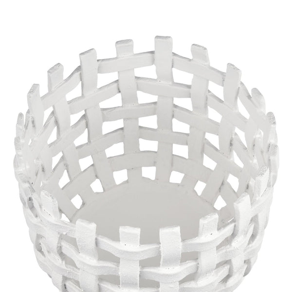 Atlas Haney Candleholder - Coastal Charm with Open Weave Design for Pillars, LED, or Decorative Accents Large AC11361-02