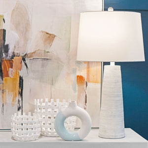 Atlas Haney Candleholder - Coastal Charm with Open Weave Design for Pillars, LED, or Decorative Accents Large AC11361-02
