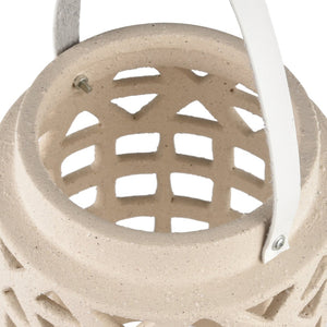 Atlas Haney Lantern - Handcrafted Earthenware Light with Leather Handle for Coastal-Inspired Decor Large AC11362-02