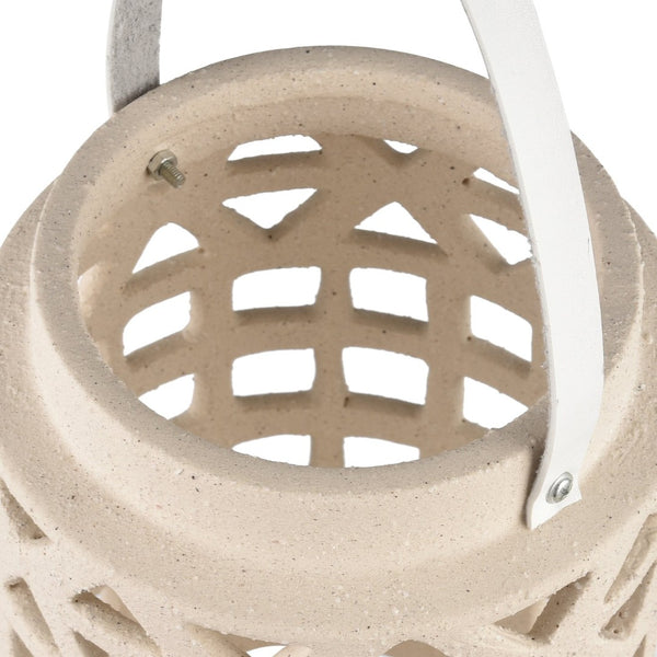 Atlas Haney Lantern - Handcrafted Earthenware Light with Leather Handle for Coastal-Inspired Decor Large AC11362-02