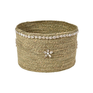 Atlas Hanks Woven Baskets Set of 3 - Coastal Décor with Natural Rattan, Shell Accents & Versatile Style AC11364-01S