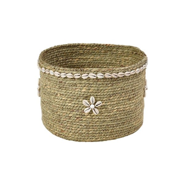 Atlas Hanks Woven Baskets Set of 3 - Coastal Décor with Natural Rattan, Shell Accents & Versatile Style AC11364-01S