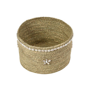 Atlas Hanks Woven Baskets Set of 3 - Coastal Décor with Natural Rattan, Shell Accents & Versatile Style AC11364-01S