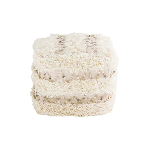 Atlas Hannah Pouf – Stylish Cream Accent for Versatile Seating, Footrest, & Décor in Any Space AC11365-01
