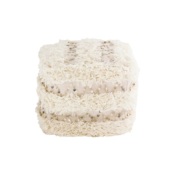 Atlas Hannah Pouf – Stylish Cream Accent for Versatile Seating, Footrest, & Décor in Any Space AC11365-01