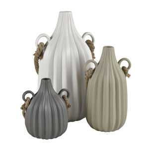 Atlas Harding Vase - Sculptural Earthenware with Textured Matte Finish for Rustic Home Decor Charm Large AC11368-02