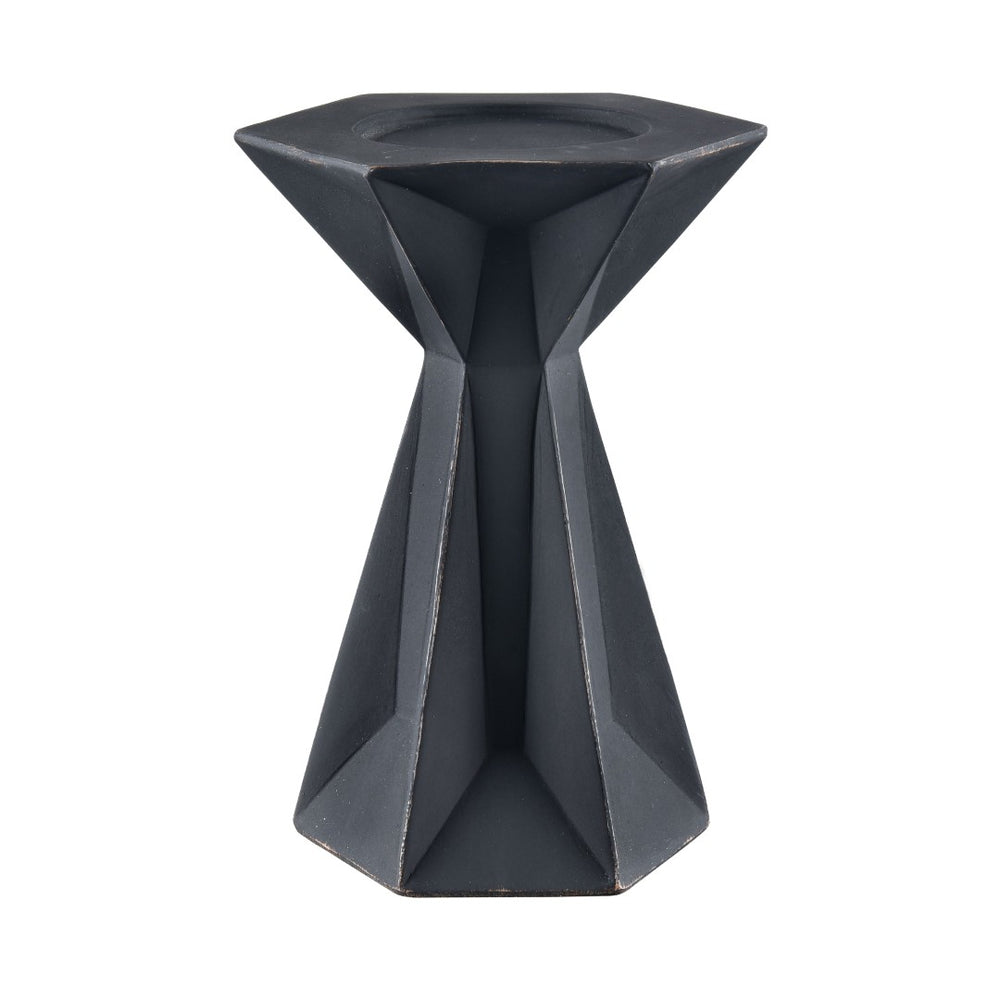 Atlas Harper Candleholder Set of 2 - Chic Black-Washed Design for Modern Tabletop & Mantel Decor AC11370-01S
