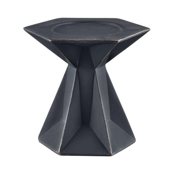Atlas Harper Candleholder Set of 2 - Chic Black-Washed Design for Modern Tabletop & Mantel Decor AC11370-01S