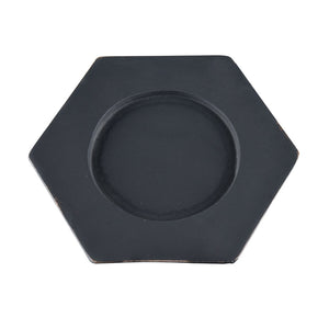 Atlas Harper Candleholder Set of 2 - Chic Black-Washed Design for Modern Tabletop & Mantel Decor AC11370-01S