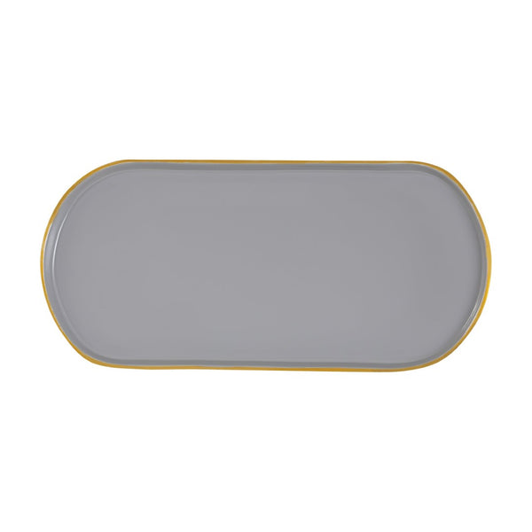 Atlas Harward Tray Set of 3 - Modern Gray Enamel Nested Trays for Stylish Serving and Home Organization AC11371-01S