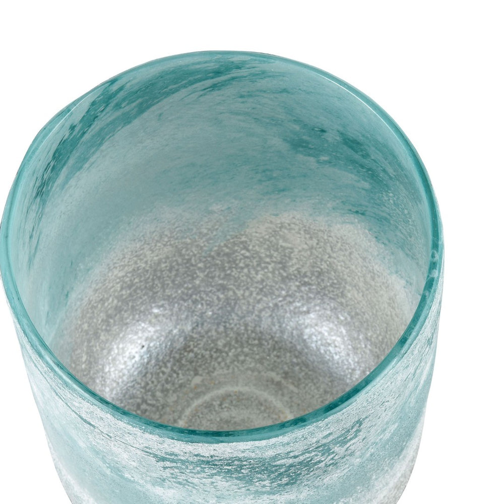 Atlas Haweswater Vase - Elegant Frosted Glass in Soft Turquoise and White for Coastal Charm and Style Small AC11372-01