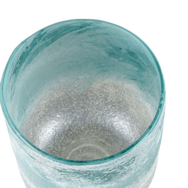 Atlas Haweswater Vase - Elegant Frosted Glass in Soft Turquoise and White for Coastal Charm and Style Small AC11372-01