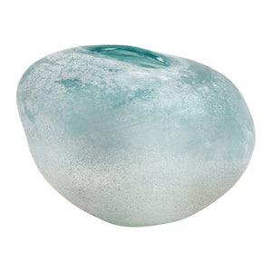 Atlas Haweswater Vase - Elegant Frosted Glass in Soft Turquoise and White for Coastal Charm and Style Round AC11373-01