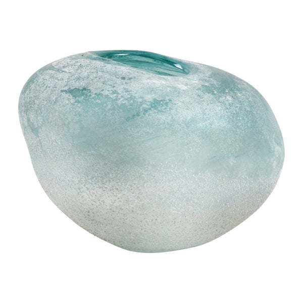Atlas Haweswater Vase - Elegant Frosted Glass in Soft Turquoise and White for Coastal Charm and Style Round AC11373-01