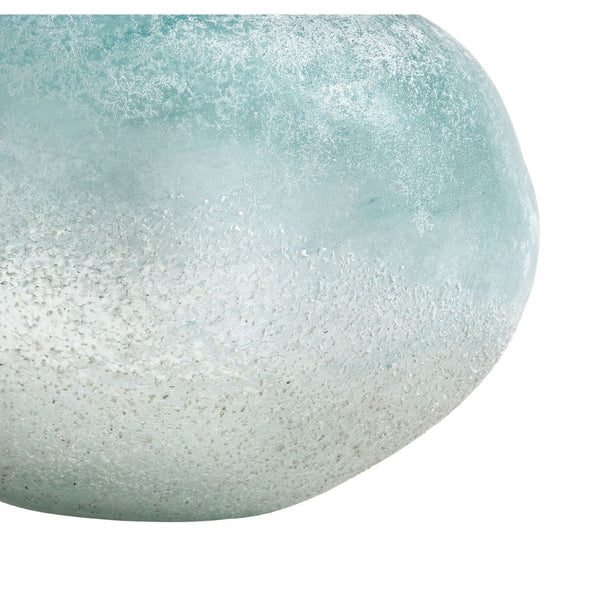 Atlas Haweswater Vase - Elegant Frosted Glass in Soft Turquoise and White for Coastal Charm and Style Round AC11373-01