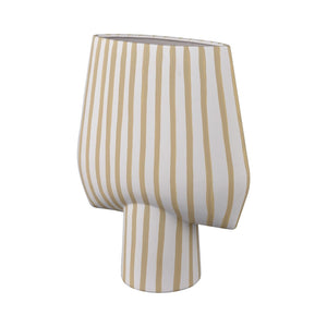 Atlas Hawking Striped Vase - Sculptural Earthenware Design for Modern Decor and Dried Floral Displays Extra Large AC11374-01