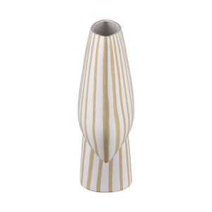 Atlas Hawking Striped Vase - Sculptural Earthenware Design for Modern Decor and Dried Floral Displays Extra Large AC11374-01