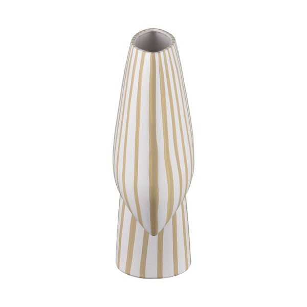 Atlas Hawking Striped Vase - Sculptural Earthenware Design for Modern Decor and Dried Floral Displays Extra Large AC11374-01