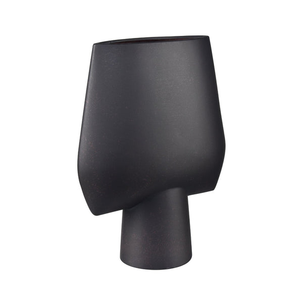 Atlas Hawking Vase - Sculptural Earthenware Accent with Matte Finish for Modern Home Decor and Style Extra Large Black AC11374-02