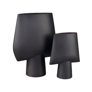 Atlas Hawking Vase - Sculptural Earthenware Accent with Matte Finish for Modern Home Decor and Style Extra Large Black AC11374-02