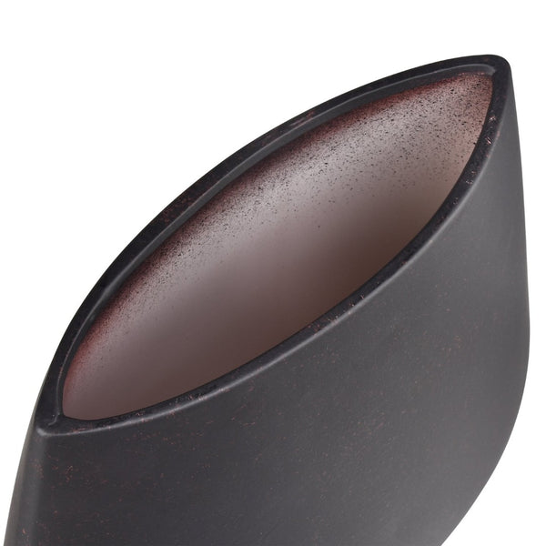 Atlas Hawking Vase - Sculptural Earthenware Accent with Matte Finish for Modern Home Decor and Style Extra Large Black AC11374-02