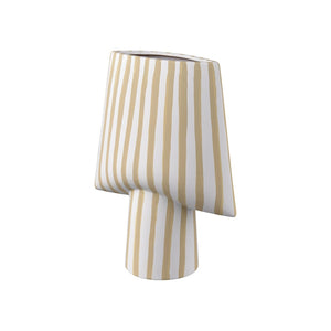 Atlas Hawking Striped Vase - Sculptural Earthenware Design for Modern Decor and Dried Floral Displays Small AC11376-01